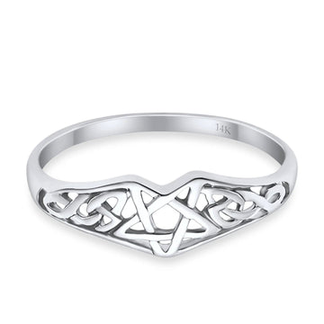 Pentagram Star Filigree Ring 14K White Gold Wholesale